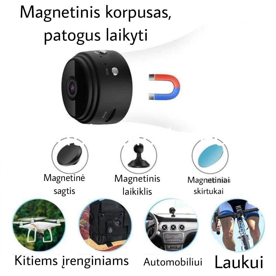 1080p Magnetinė Mini Wi-Fi Kamera